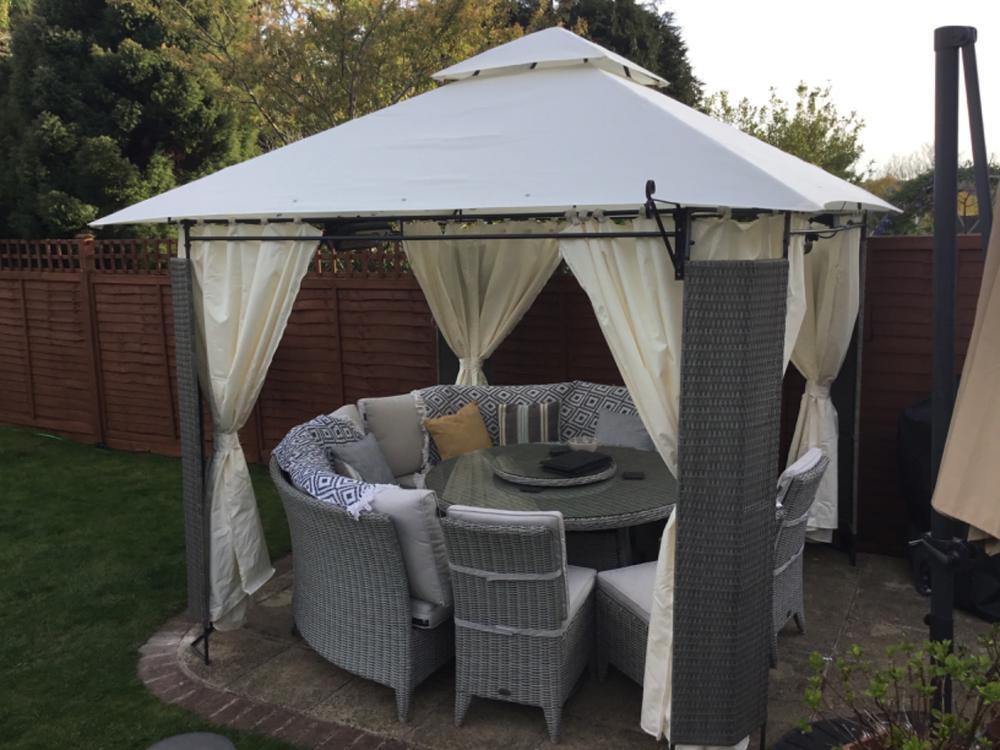 Side Panel Set for 3m x 3m Camelot Full Steel Patio Gazebo (270cm Curtain Width) -  Set of 4 - Customer Photo From Richard Cook