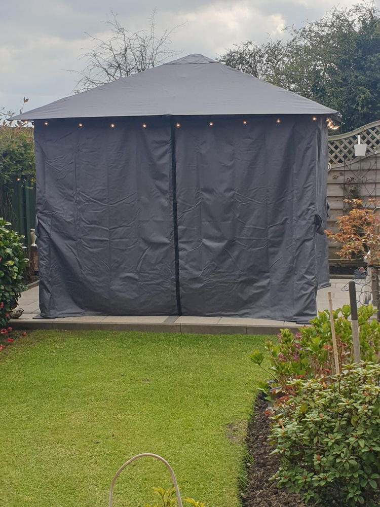 Side Panel Set for 3m x 3m Camelot Full Steel Patio Gazebo (270cm Curtain Width) -  Set of 4 - Customer Photo From ANTHONY MILNER