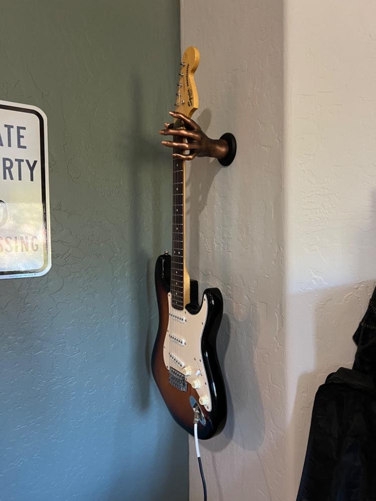 The Valkyrie Copper Finish Guitar Hanger - Left - Customer Photo From Anonymous