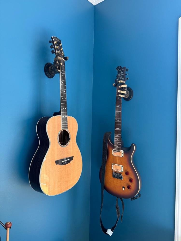 Gold Finish Classic Grip Wall Hanger - Left - Customer Photo From Steve Miller