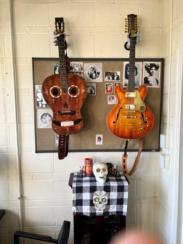 The Valkyrie White Cracked Guitar Hanger - Right - Customer Photo From Ricardo D.