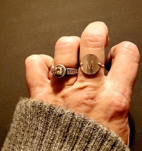 Initial Disc Ring - Customer Photo From Michelle M.
