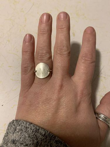 Initial Disc Ring - Customer Photo From Misty