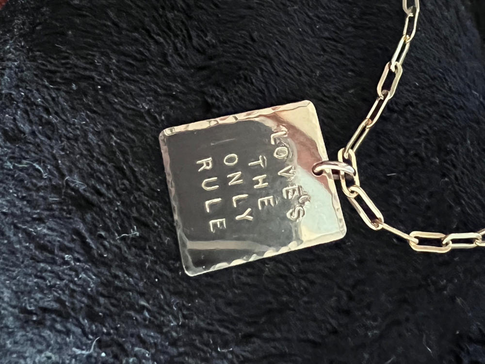 Custom Square Necklace - Customer Photo From Grace M Falco