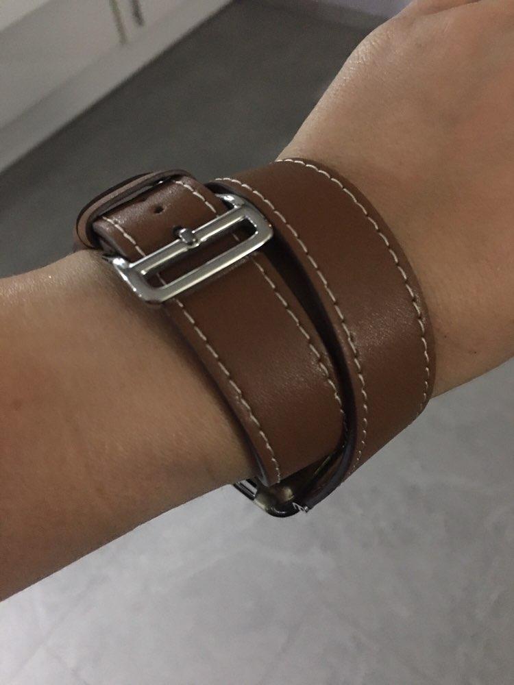 Genuine Double Tour Bracelet Leather Band for Apple Watch - Customer Photo From E***n