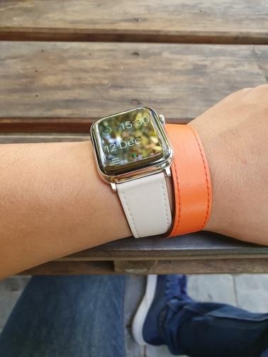 Genuine Double Tour Bracelet Leather Band for Apple Watch - Customer Photo From A***g