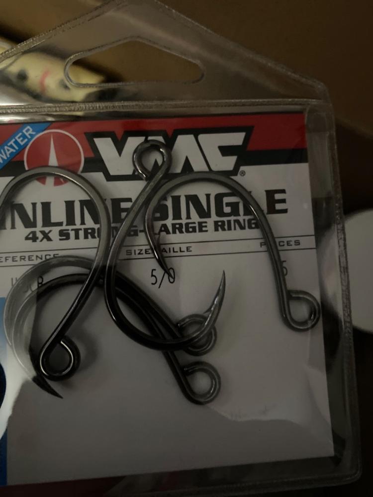 VMC ILS Inline Single Coastal Black 4X Fishing Hooks - Customer Photo From Ian R.