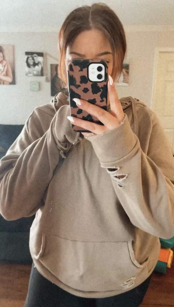 Chelsea DeBoer by Lily & Lottie Distressed Hoodie - Customer Photo From Marlene McAnelly