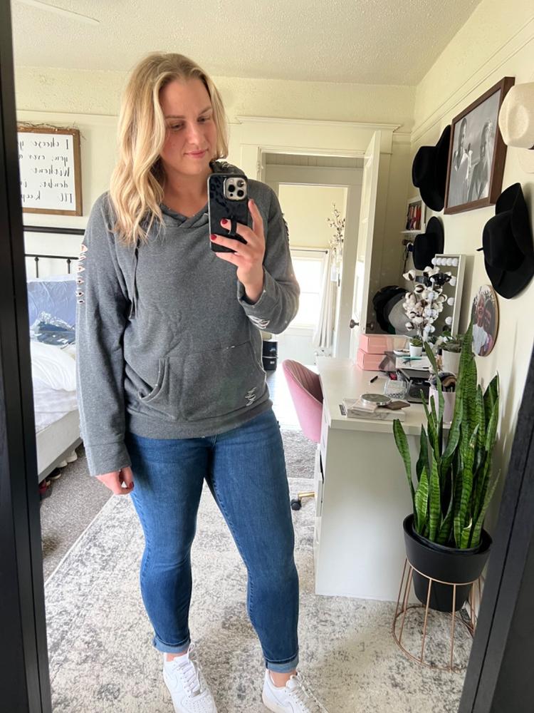 Chelsea DeBoer by Lily & Lottie Distressed Hoodie - Customer Photo From Laurene Shively