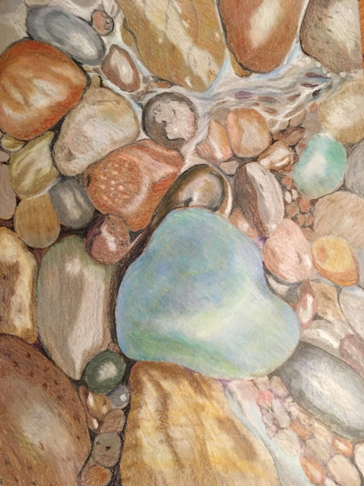River Stones Colored Pencil Project Digital Download