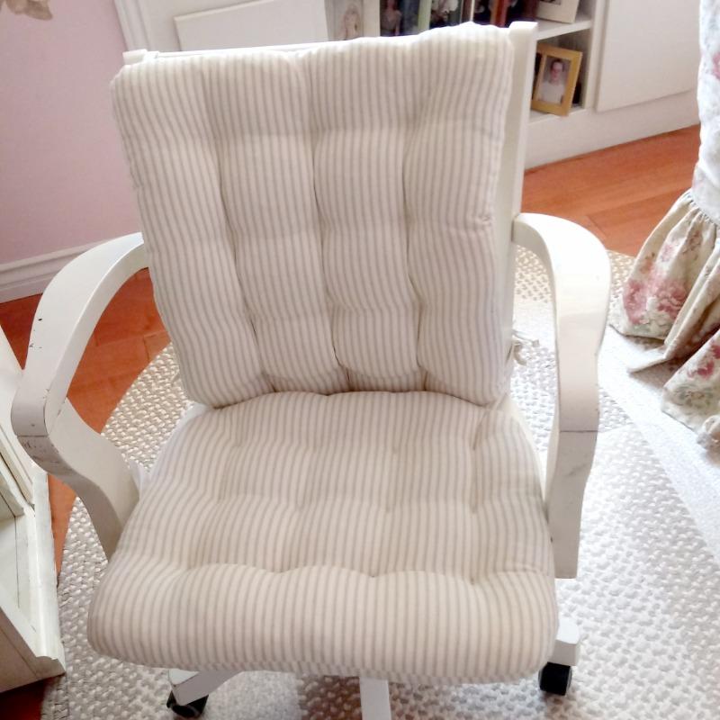 Ticking Stripe Natural Rocking Chair Cushions Latex Foam Fill