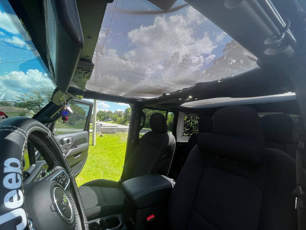 2018-2023 Hothead Sun Shade for Jeep Wrangler JL (4 Door) Sky One-Touch Power Top - Customer Photo From Anabel
