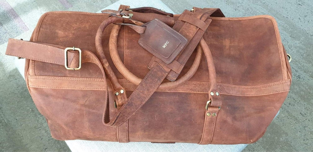 Leather Duffle Bag - Denver - Customer Photo From Marcia Chamberlain