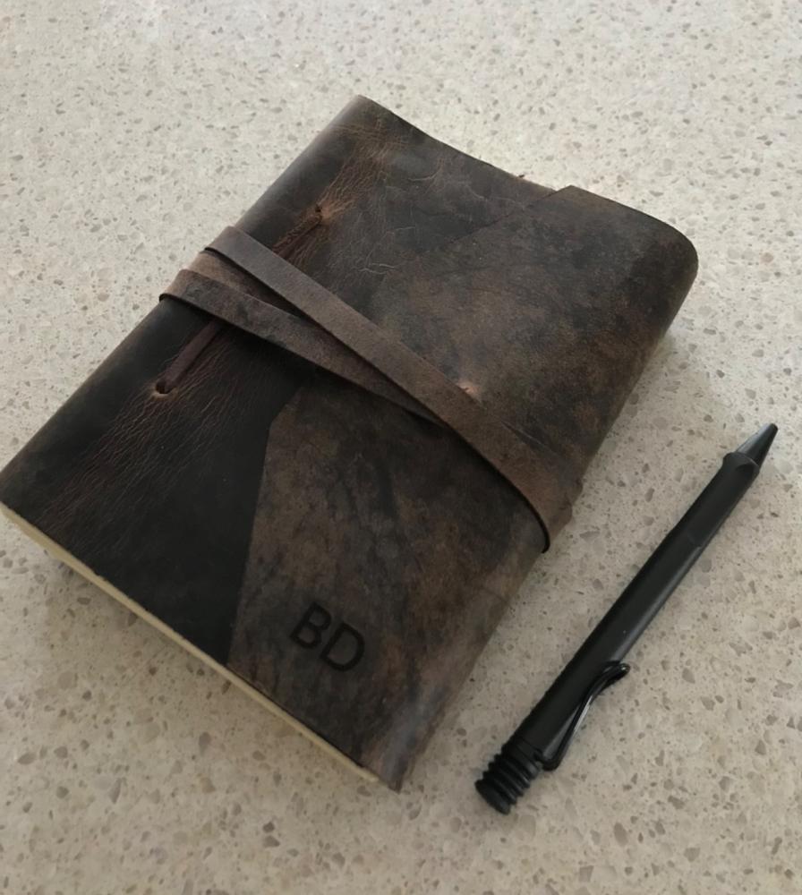 Personalised Leather Journal - Acacia - Customer Photo From Brett Dorling