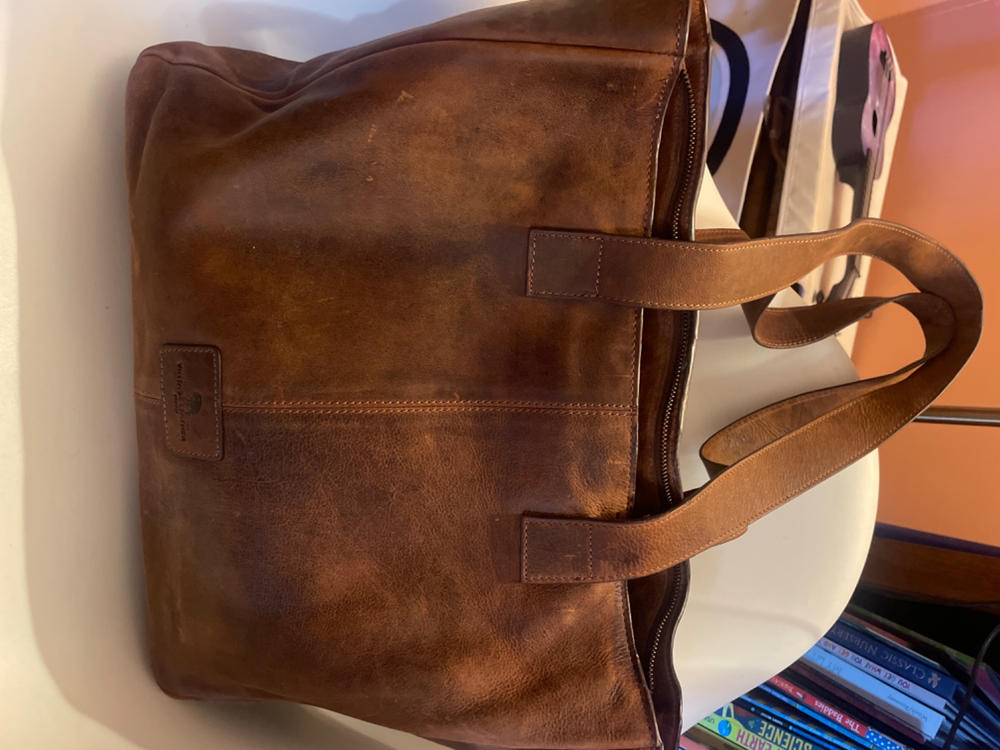 Leather Tote Bag for Laptop - The Astev - Customer Photo From Katherine Nix