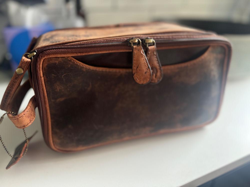 Leather Travel Toiletry Bag Porter - Customer Photo From Karen Dimech