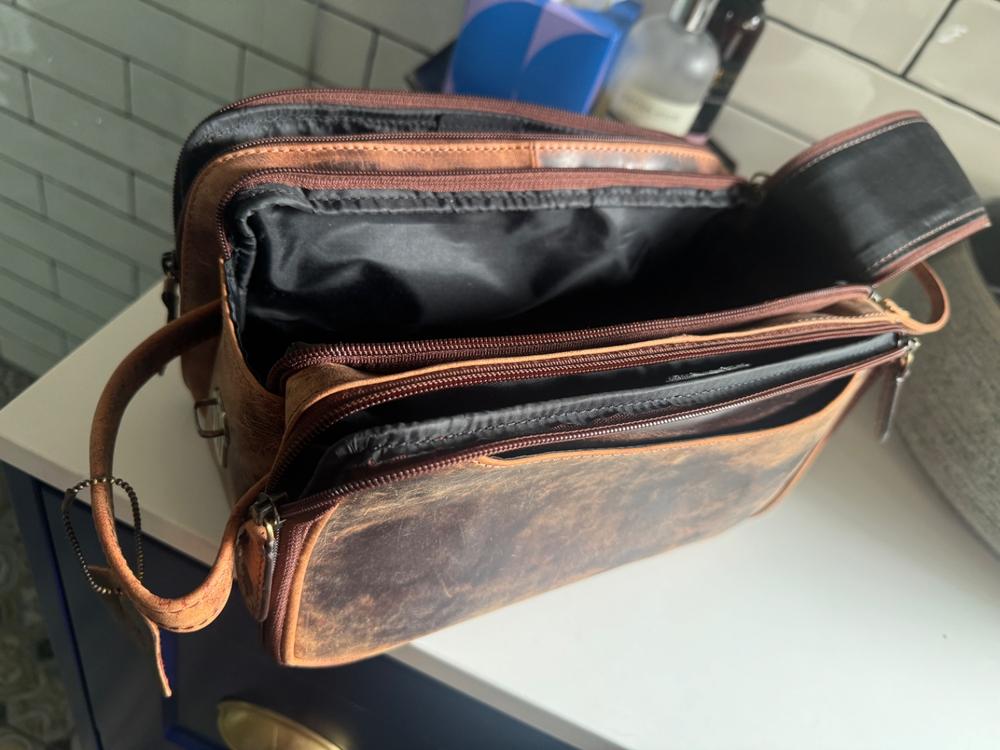 Leather Travel Toiletry Bag Porter - Customer Photo From Karen Dimech