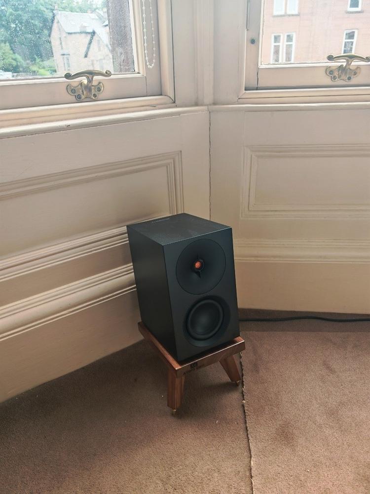 The Drunken Snipe Hardwood Desktop Speaker Stands (Pair) - Customer Photo From Colin Strain