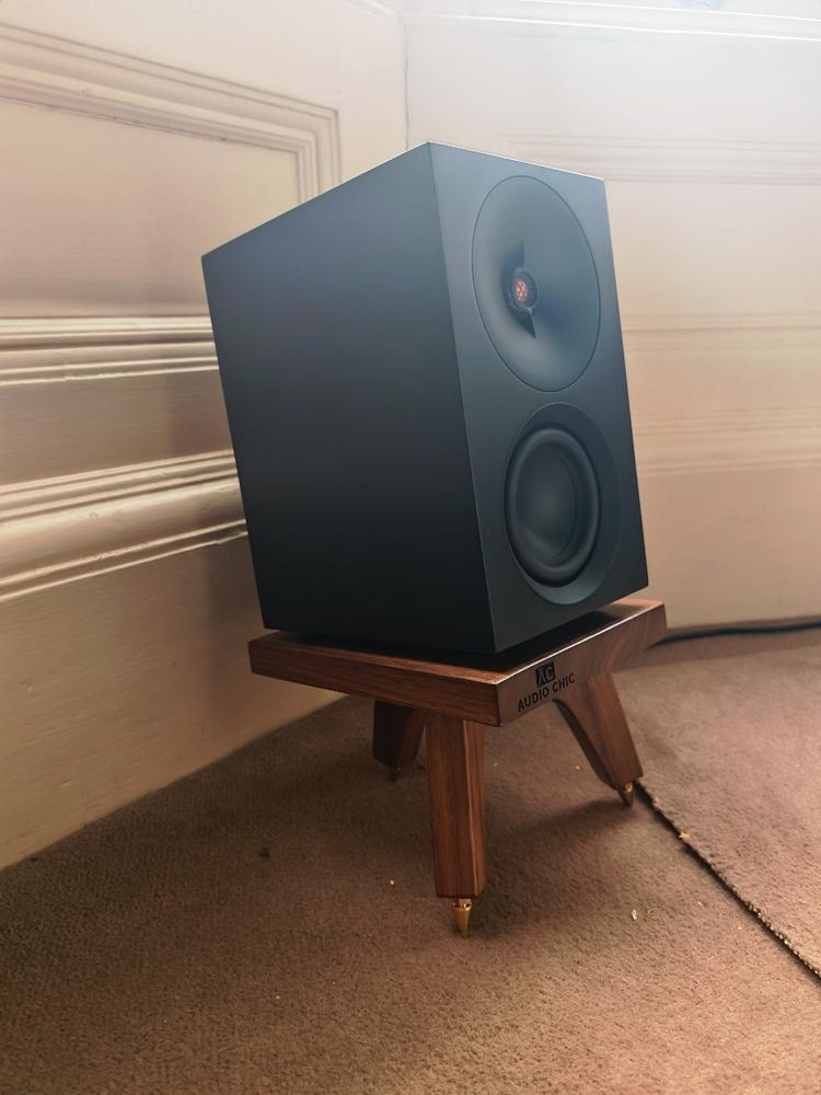 The Drunken Snipe Hardwood Desktop Speaker Stands (Pair) - Customer Photo From Colin Strain