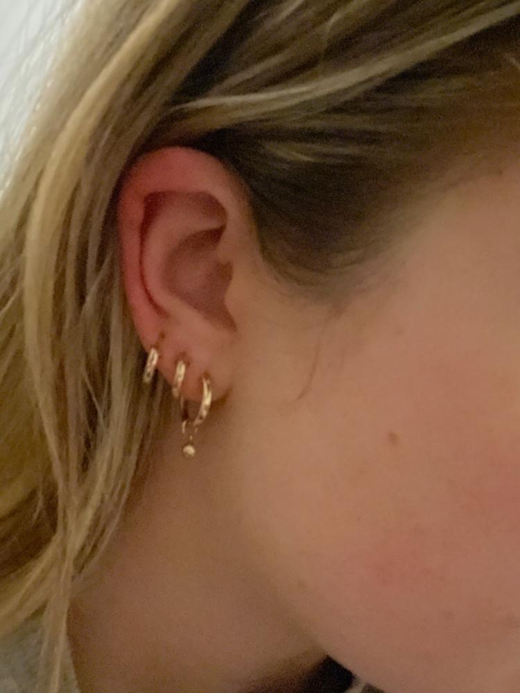 THICK HOOP EARRINGS - 14k Yellow Gold Fill - Customer Photo From Paige Harris