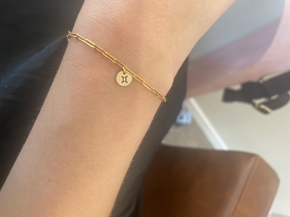 ZODIAC THICK DRAWN CABLE CHAIN BRACELET - Customer Photo From Chelsea Curyer