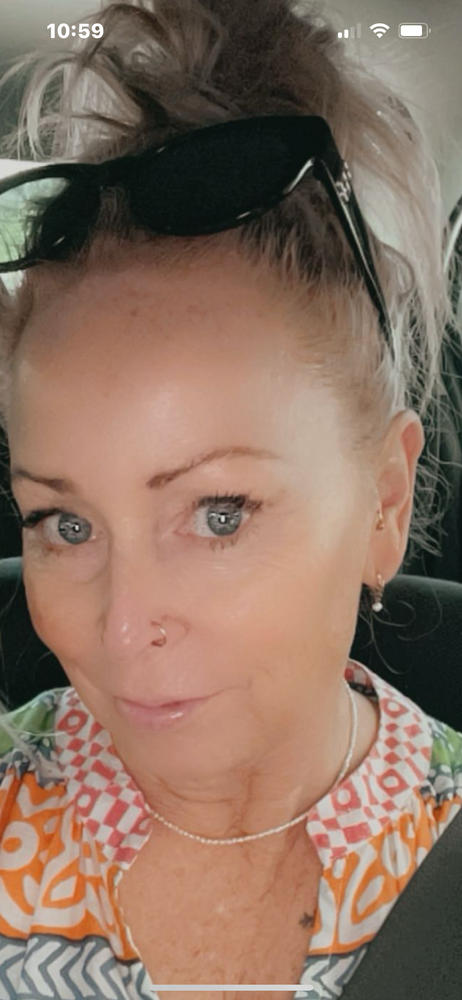 Freshwater Pearl Thick Hoop Earrings - Customer Photo From Terrianne Middleton