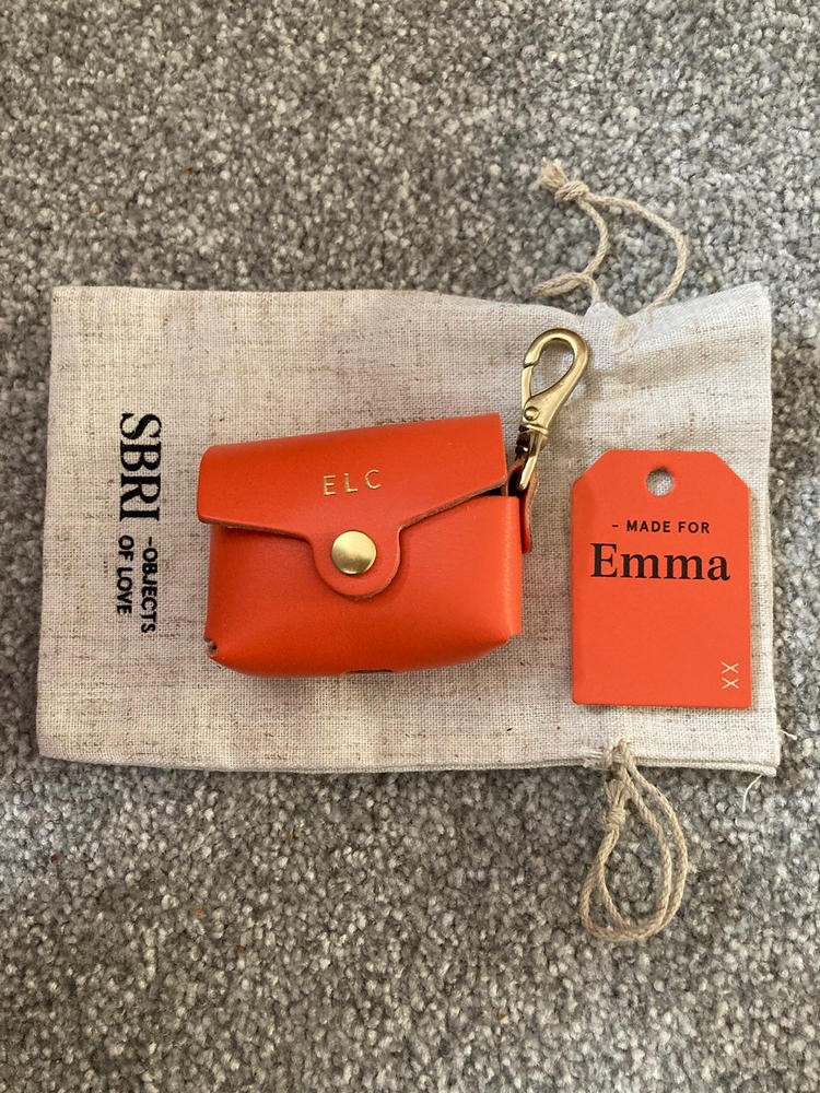 Personalised Leather Airpod Case - Customer Photo From Clare Hodgkinson
