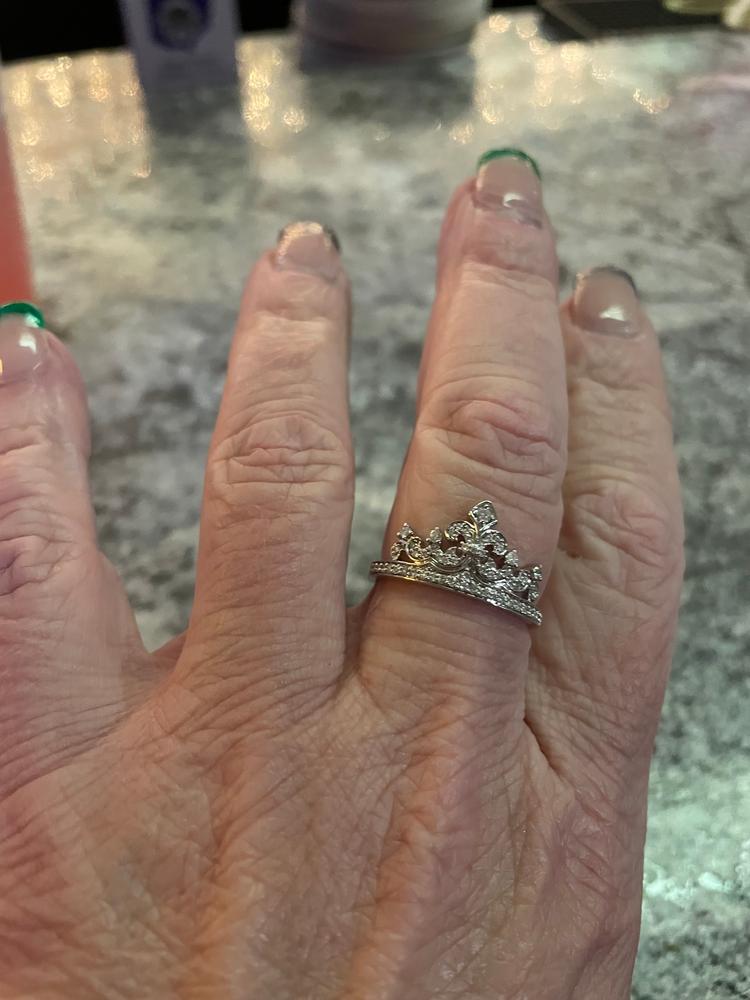 Enchanted Disney Fine Jewelry Sterling Silver 1/4 CTTW Majestic Princess Crown Ring - Customer Photo From Jennifer