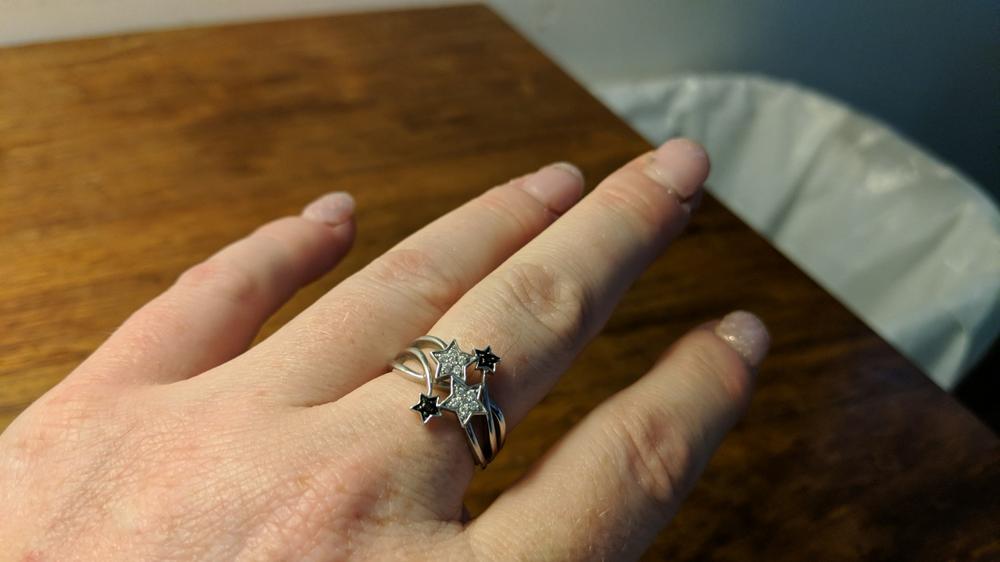 Enchanted Disney Fine Jewelry Sterling Silver 1/10 CTTW Diamond Tinker Bell Star Ring - Customer Photo From Jaime Lancaster