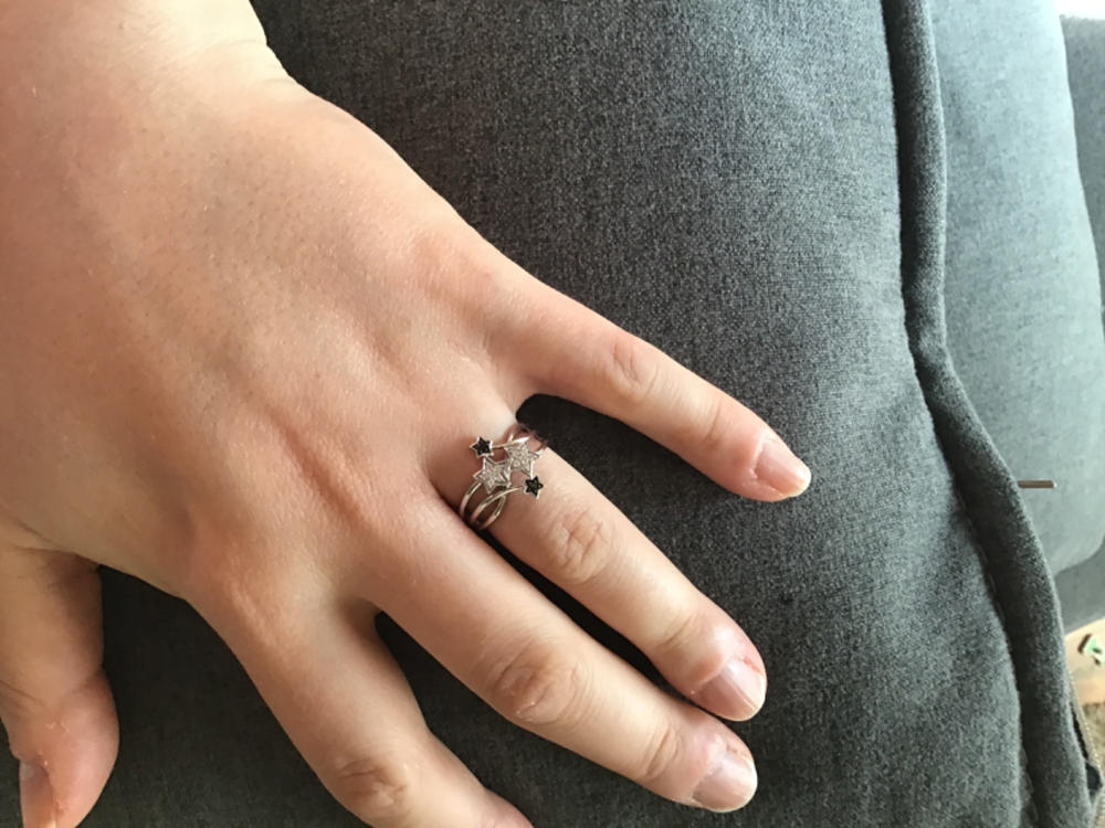 Enchanted Disney Fine Jewelry Sterling Silver 1/10 CTTW Diamond Tinker Bell Star Ring - Customer Photo From Jessica
