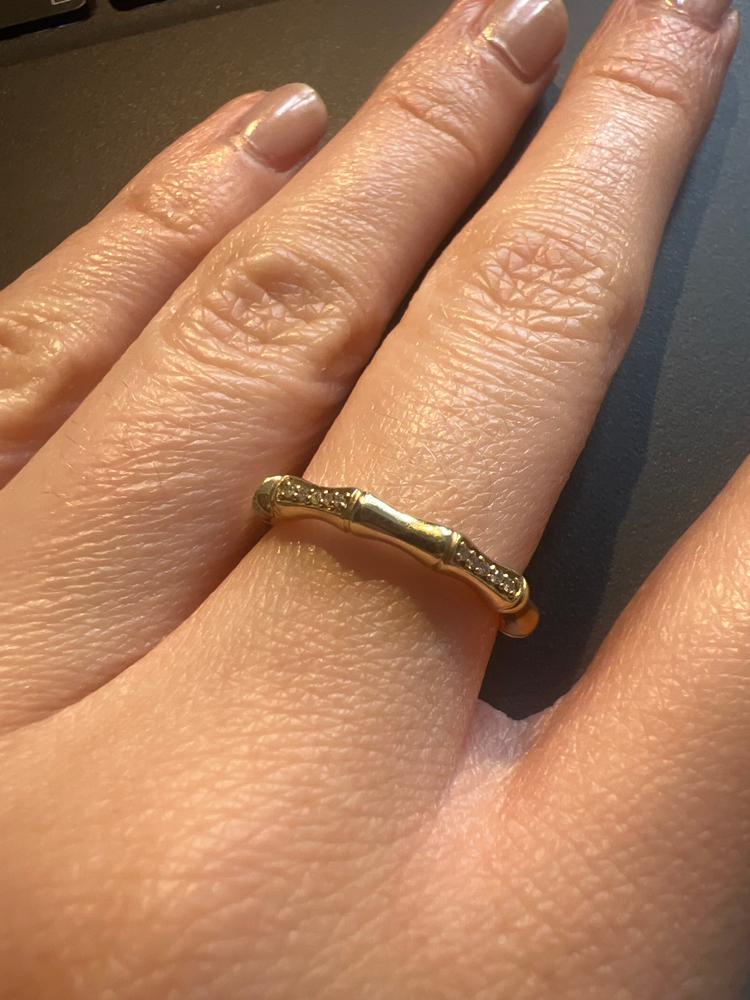 Enchanted Disney Fine Jewelry 10K Yellow Gold with 1/20 CTTW Diamond Mulan Fashion Ring - Customer Photo From Nikki
