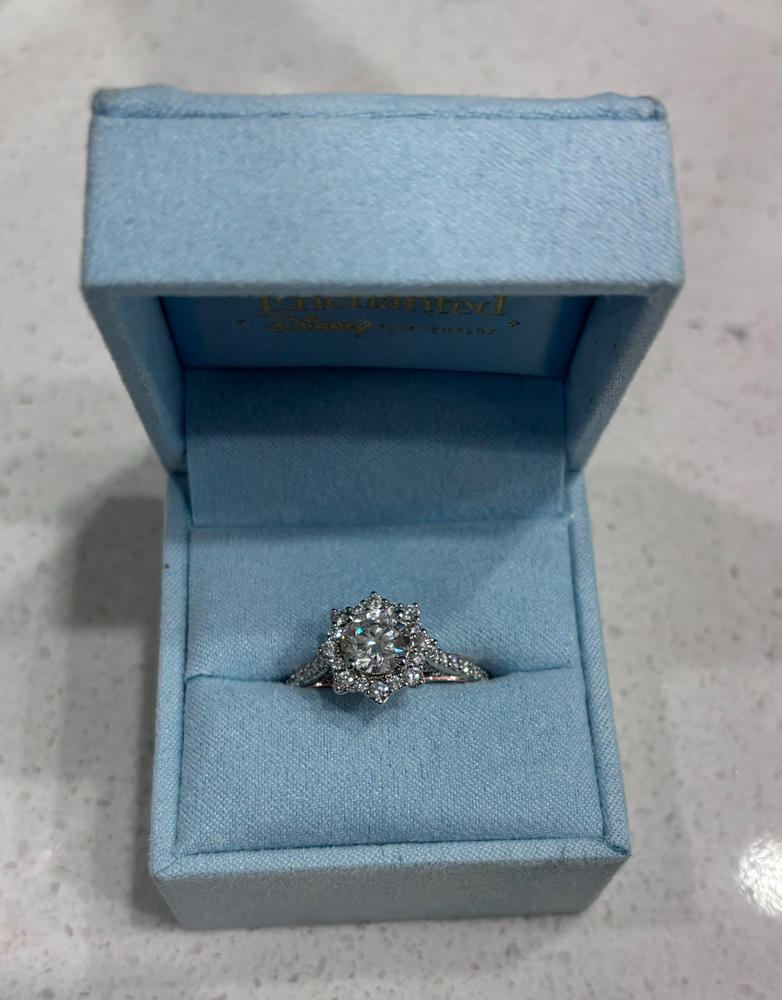 Enchanted Star Lab Grown Diamond 14K Gold Belle Halo Engagement Ring with Rose Gallery - Customer Photo From Teresa Boyd