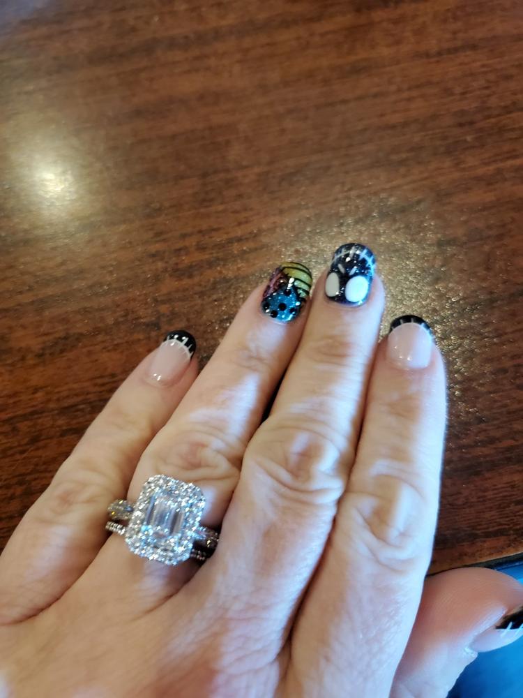 Enchanted Star Lab Grown Diamond Majestic Princess Tapered Shank Engagement Ring - Customer Photo From Scharf Randi