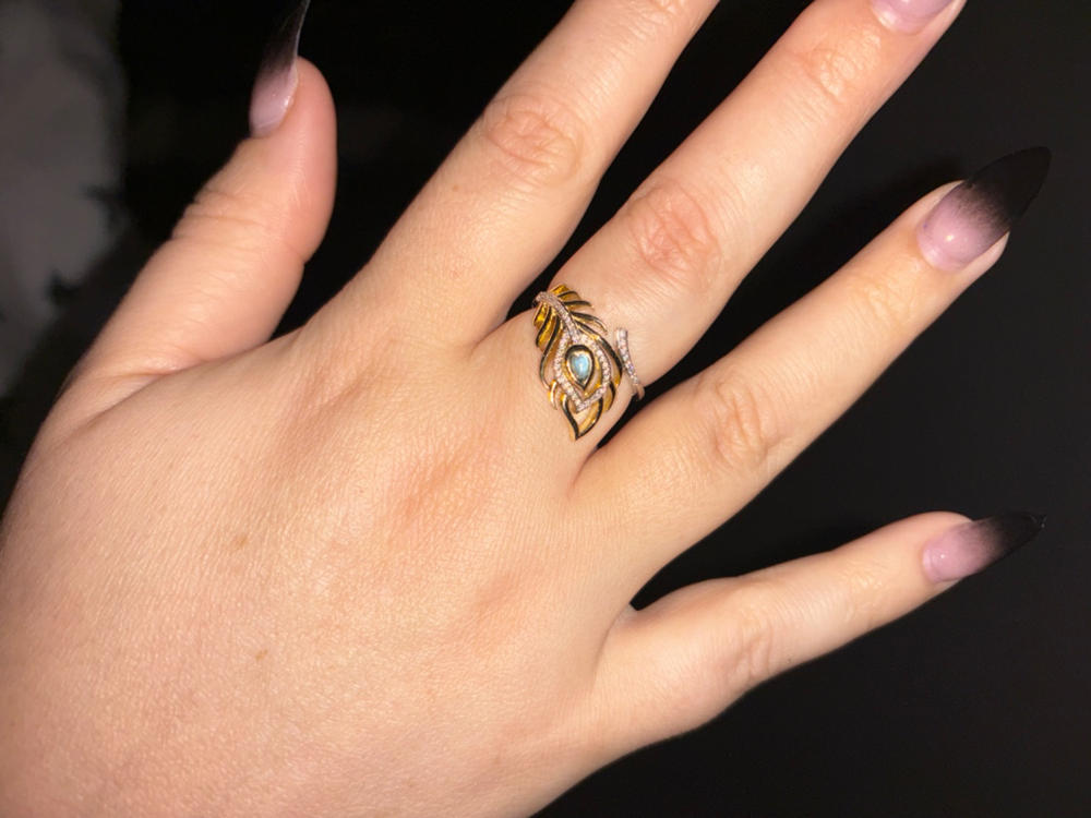 Enchanted Disney Fine Jewelry Sterling Silver and 10K Yellow Gold with 1/6 CTTW Diamonds Jasmine Ring - Customer Photo From 