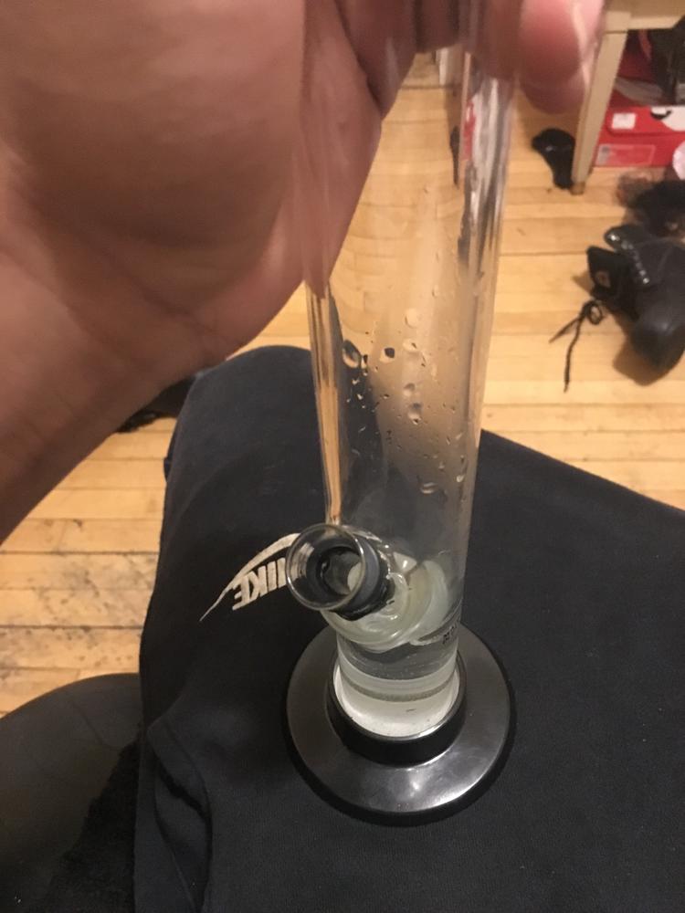 Glowfly Glass 18" Bent Straight Bong w/ Removable Base - Customer Photo From Larry H