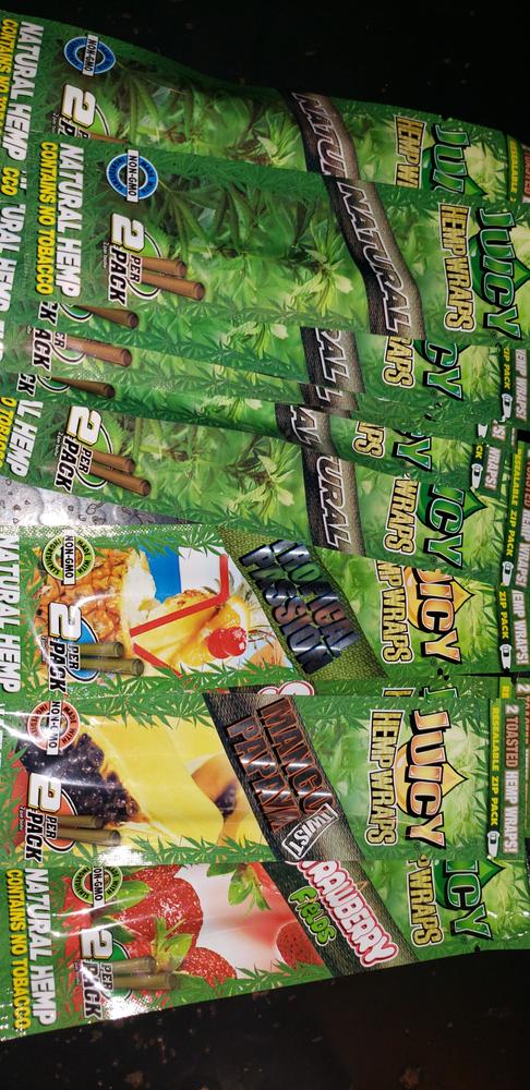 Juicy Natural Hemp Flavored Blunt Wraps (2-Pack) - Customer Photo From J