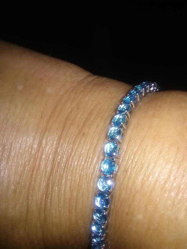 Ocean Blue Zircon Bracelet - Customer Photo From Theresa Kelley