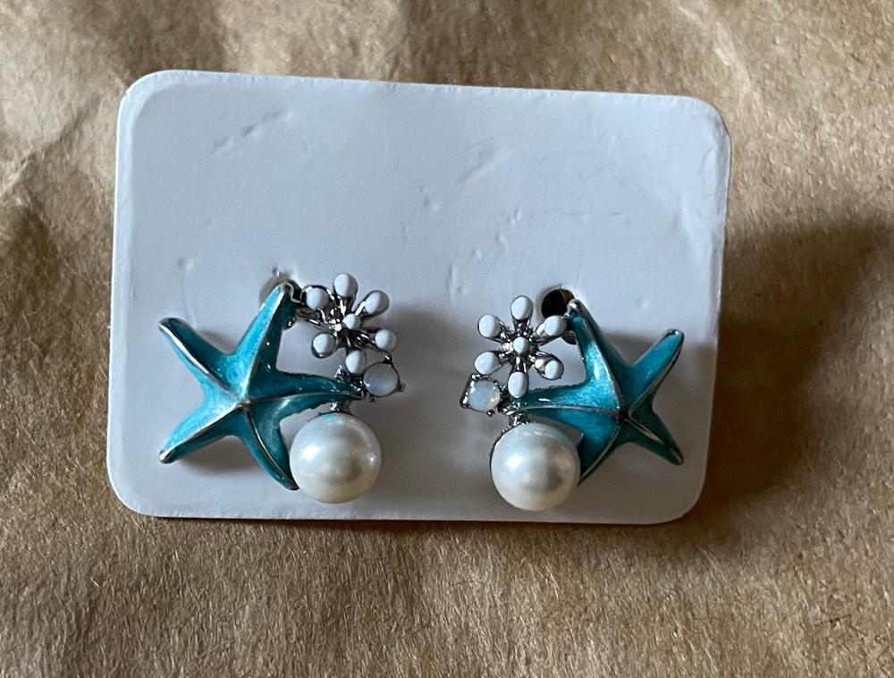Starfish Pearl Studs - Customer Photo From Monika N.