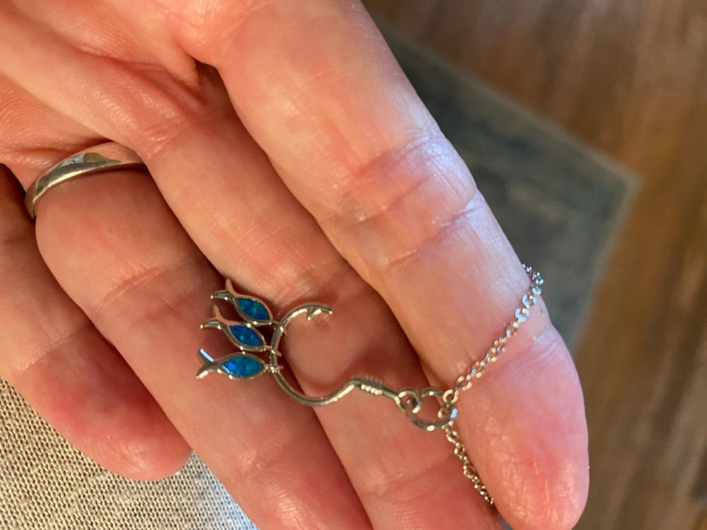 Opal Gone Fishing Necklace - Customer Photo From Peggy Slonkosky
