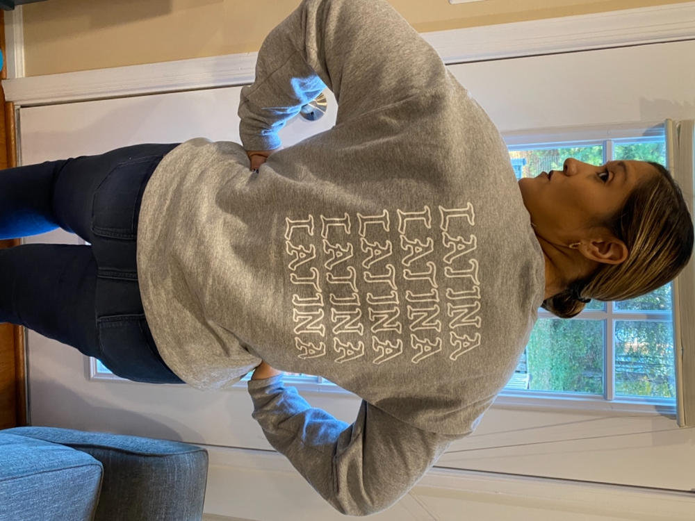 Grey Latina Crewneck Sweatshirt - Customer Photo From Angelica-Maria G.