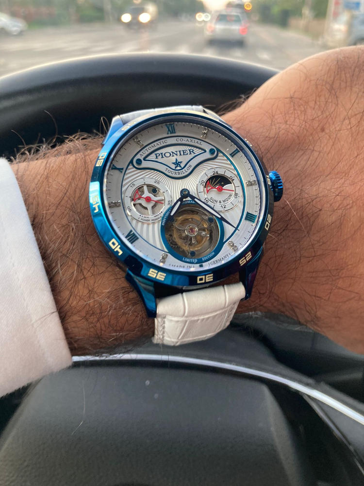 Geneva Automatic Tourbillon Pionier - GM-902-9 | Blue | Handmade German Watch - Customer Photo From Horbaniuc Vlad