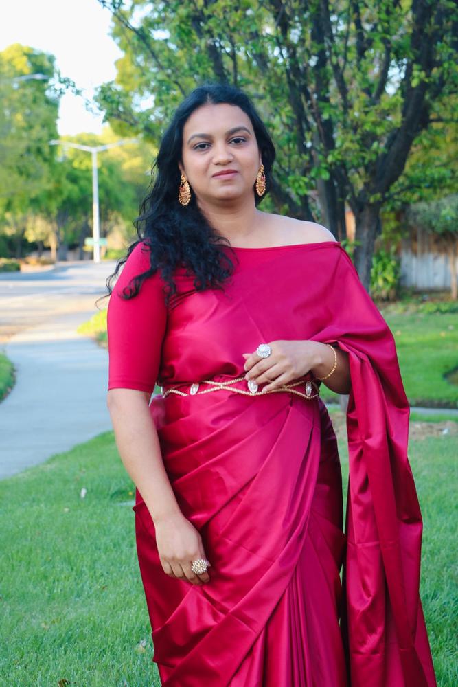 Off One Shoulder Luxe Blouse - Customer Photo From Yamuna Ravi