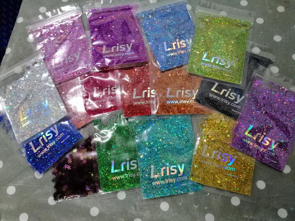 Lrisy Holographic Glitter Set 15 Of Color (Total 150g) - Customer Photo From Adriana de Flores 