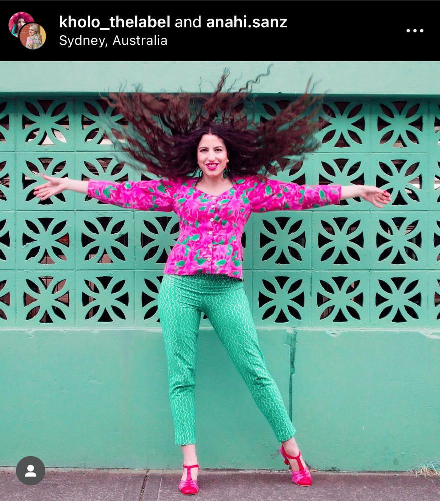 Chelsea Pants in Wavy Minty Green - Customer Photo From Anahi Sanz