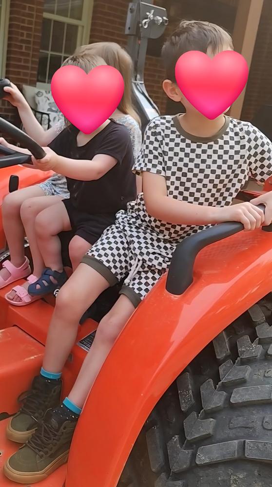 rib knit shorts - painted checkerboard - Customer Photo From Megan D