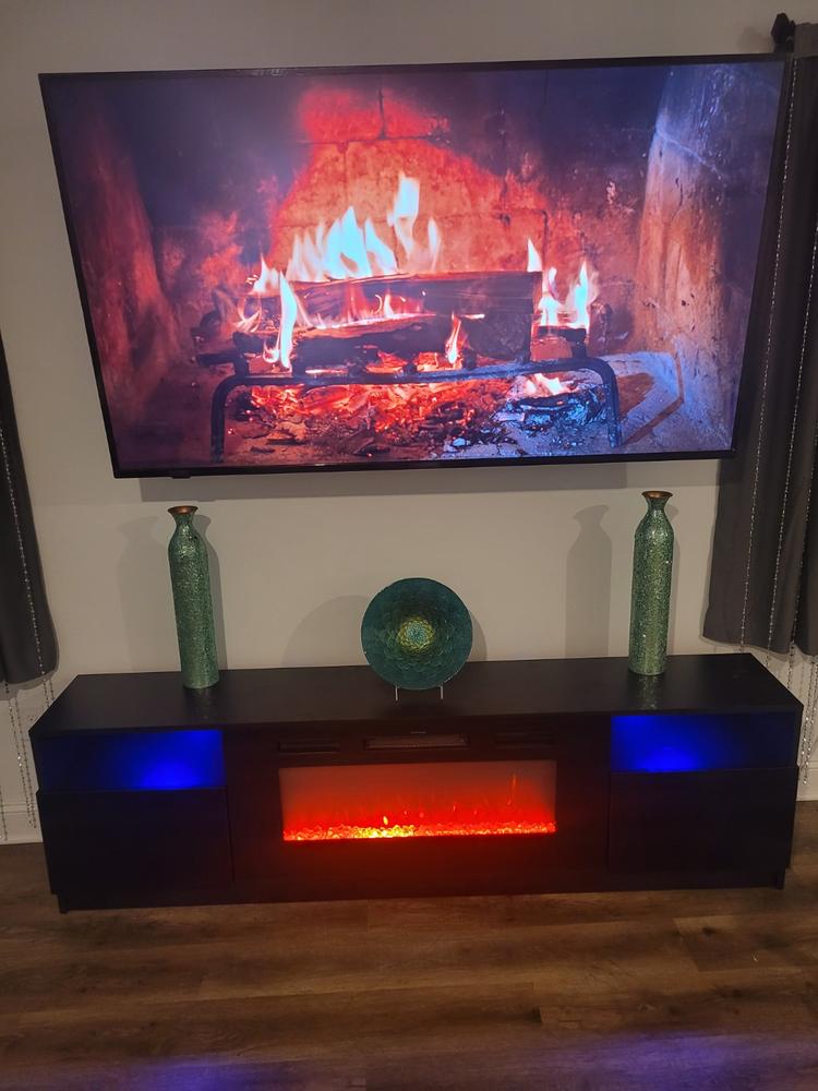 York 02 Electric Fireplace 79" TV Stand - Customer Photo From Lakeisa Morris
