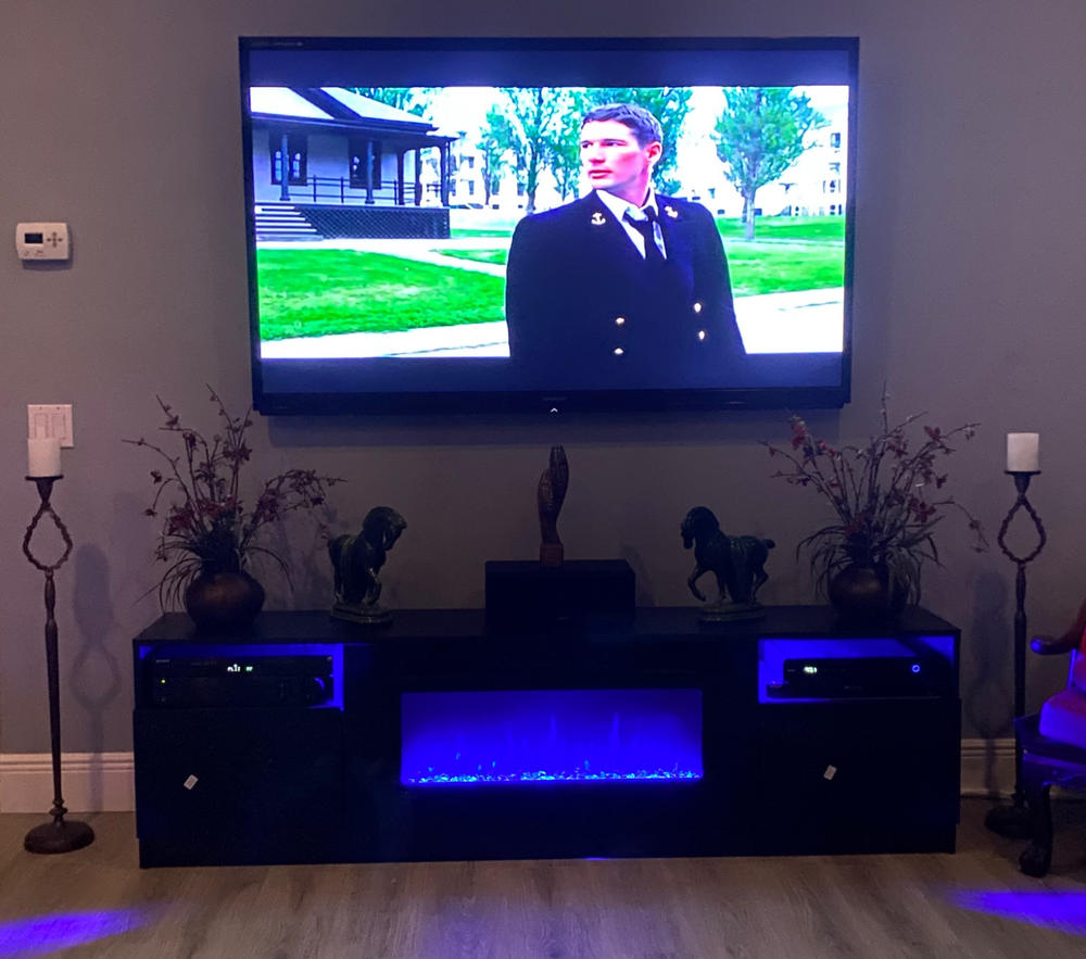 York 02 Electric Fireplace 79" TV Stand - Customer Photo From JAMES REAP