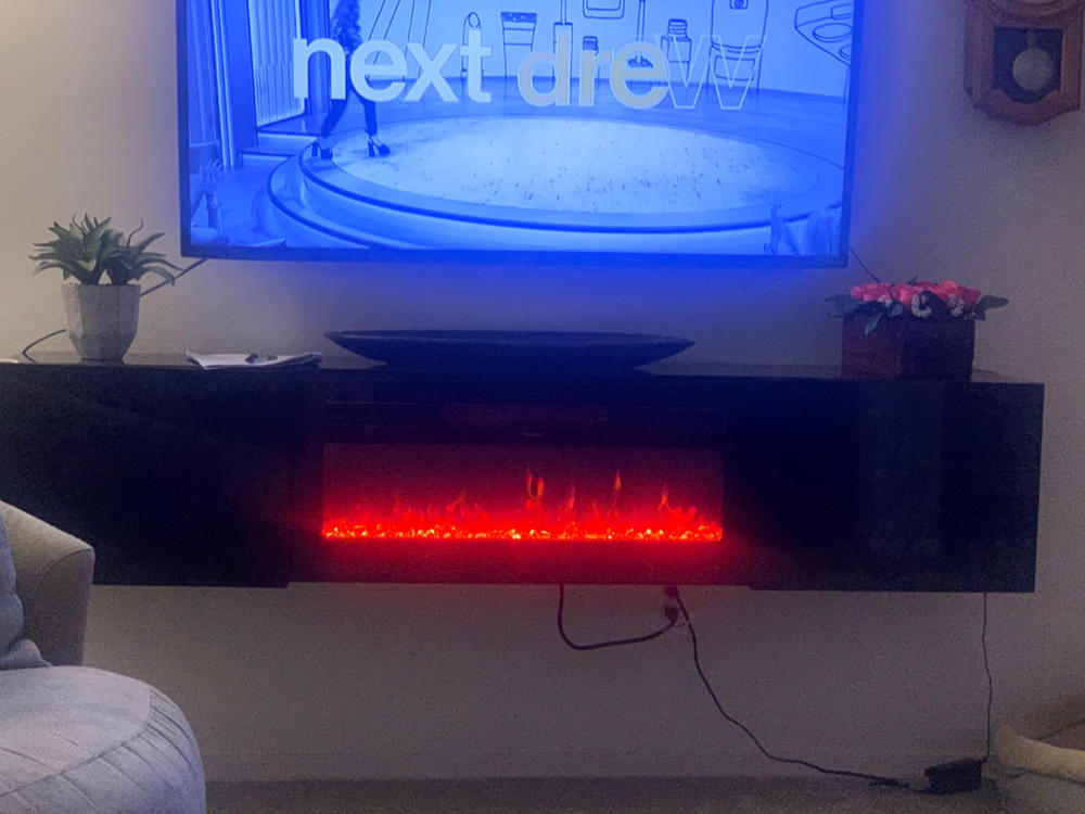 Cali BL-EF Floating Fireplace TV Stand - Customer Photo From Anonymous