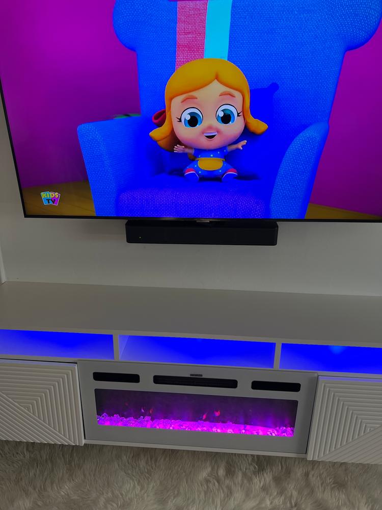 Giza BL-EF Floating Fireplace TV Stand - Customer Photo From Kamela 