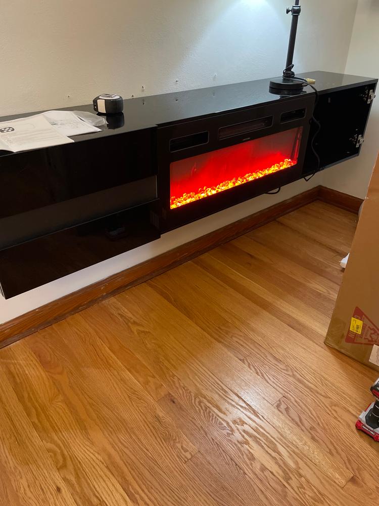 Metro BL-EF Floating Fireplace TV Stand - Customer Photo From Paul